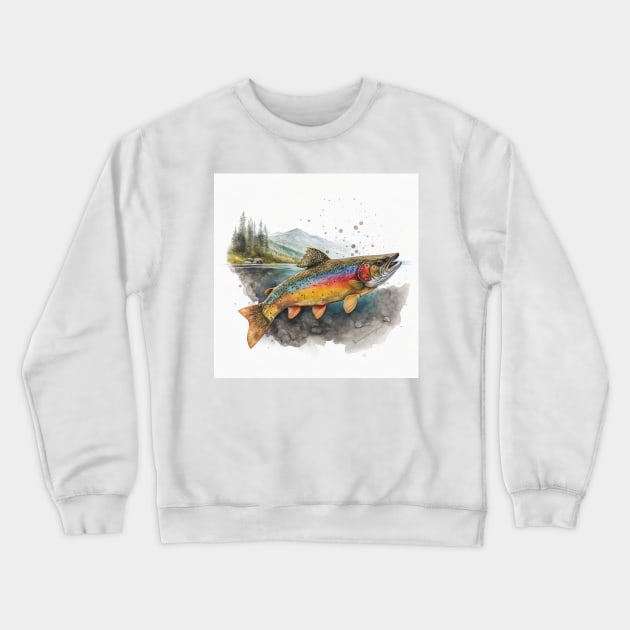 Trout Magic Crewneck Sweatshirt by andreipopescu